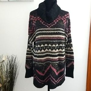 Lucky Brand Nordic Fair Isle Cowl Neck Sweater